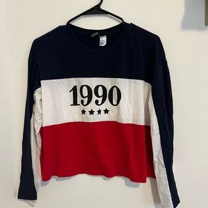 H&M Undivided 3/4 Long Sleeve Shirt With “1990” Printed Graphic